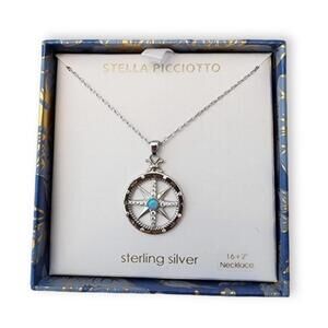 Silver/Turquoise Compass Necklace